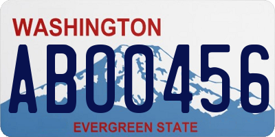 WA license plate ABO0456