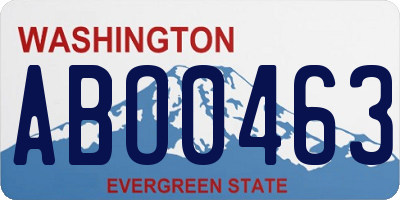 WA license plate ABO0463