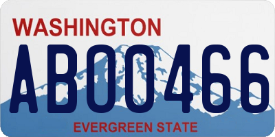 WA license plate ABO0466