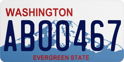 WA license plate ABO0467