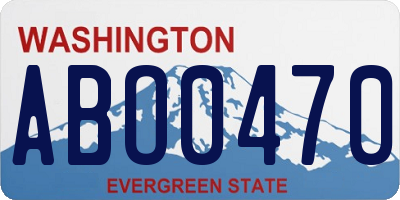 WA license plate ABO0470