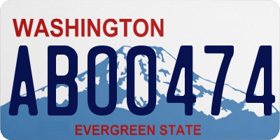 WA license plate ABO0474