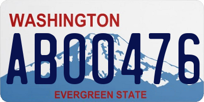 WA license plate ABO0476