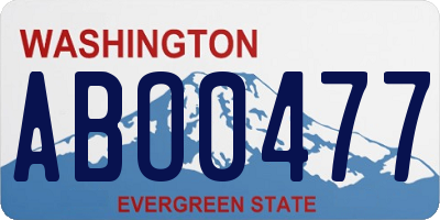 WA license plate ABO0477