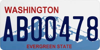 WA license plate ABO0478