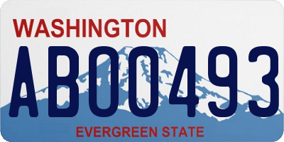 WA license plate ABO0493