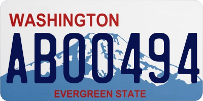 WA license plate ABO0494