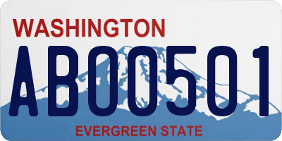 WA license plate ABO0501