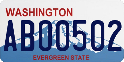 WA license plate ABO0502