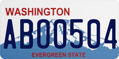 WA license plate ABO0504