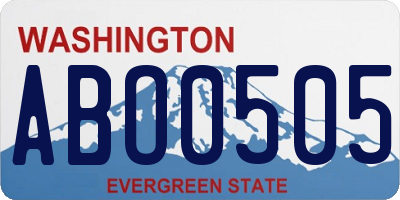WA license plate ABO0505