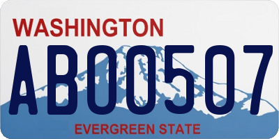 WA license plate ABO0507