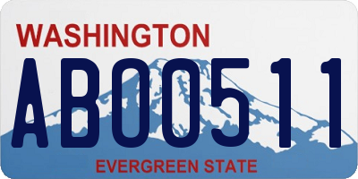 WA license plate ABO0511