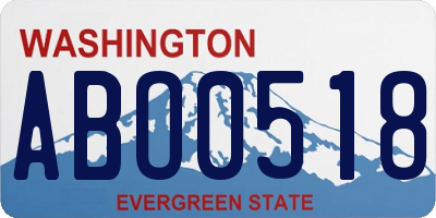 WA license plate ABO0518