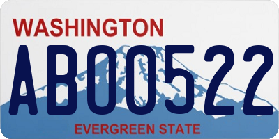 WA license plate ABO0522