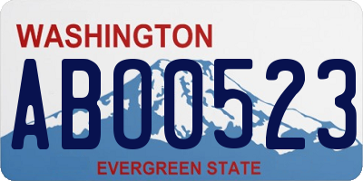 WA license plate ABO0523