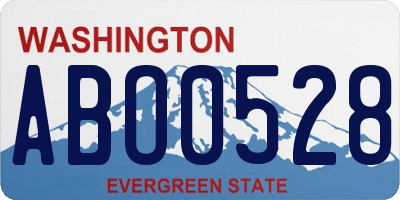 WA license plate ABO0528
