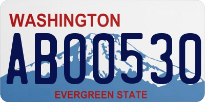 WA license plate ABO0530