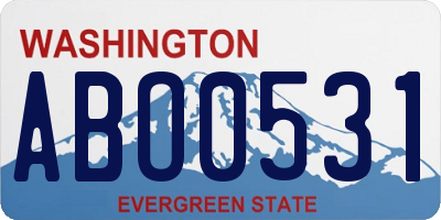 WA license plate ABO0531