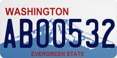 WA license plate ABO0532