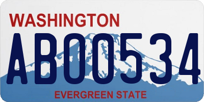 WA license plate ABO0534