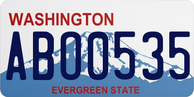 WA license plate ABO0535