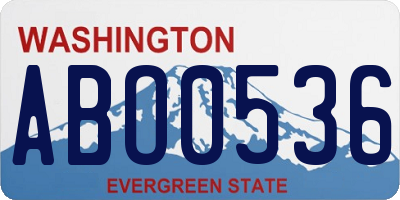 WA license plate ABO0536