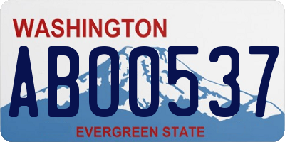 WA license plate ABO0537