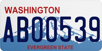 WA license plate ABO0539