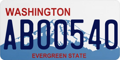 WA license plate ABO0540