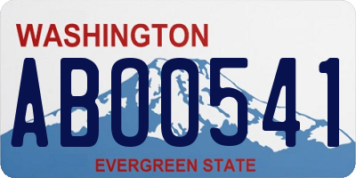 WA license plate ABO0541