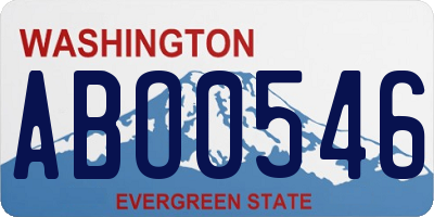 WA license plate ABO0546