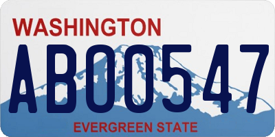 WA license plate ABO0547