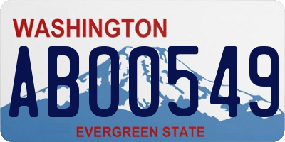 WA license plate ABO0549