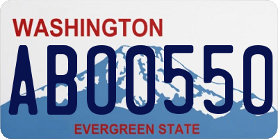 WA license plate ABO0550