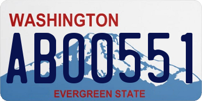 WA license plate ABO0551