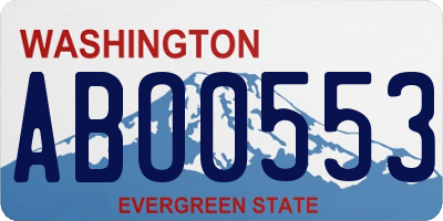 WA license plate ABO0553