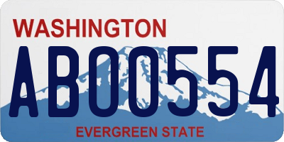 WA license plate ABO0554
