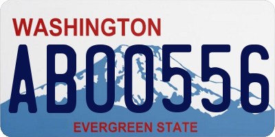 WA license plate ABO0556