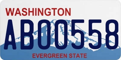 WA license plate ABO0558