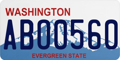WA license plate ABO0560