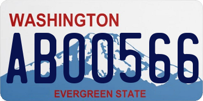 WA license plate ABO0566