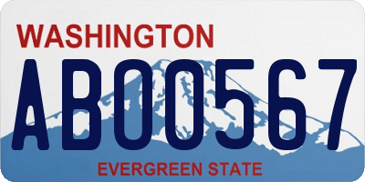 WA license plate ABO0567