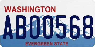 WA license plate ABO0568