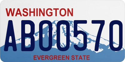 WA license plate ABO0570