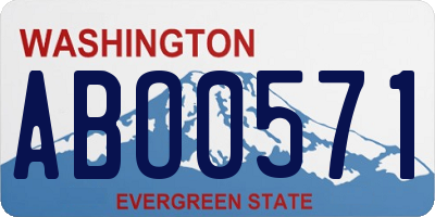 WA license plate ABO0571