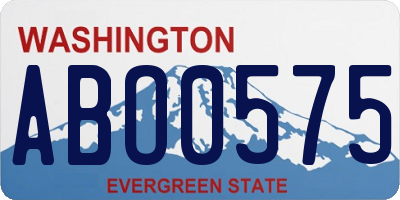 WA license plate ABO0575