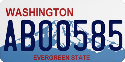 WA license plate ABO0585