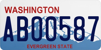 WA license plate ABO0587