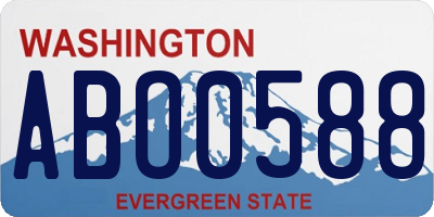 WA license plate ABO0588